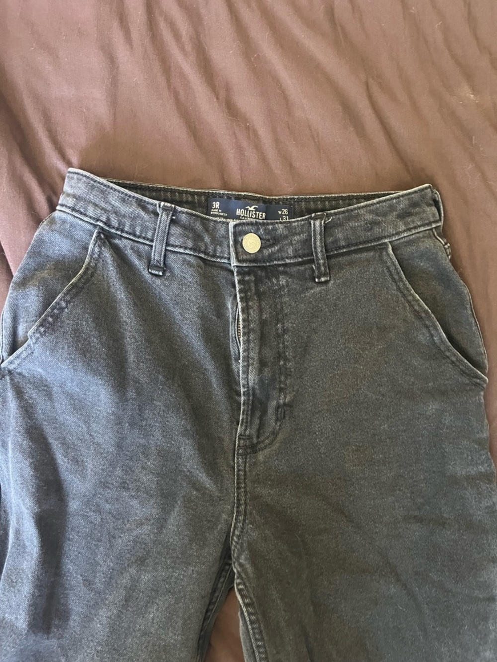 Hollister Women's Washed Black High-Rise Jeans